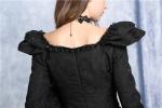 STEAMPUNK STORY JW042 Black top embroidered lace shoulder pieces royal vampire baroque gothic