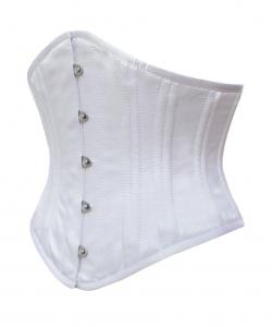 Serre taille corset satin blanc pointu authentique mtal lgant gothique 1