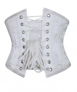 Serre taille corset satin blanc pointu authentique mtal lgant gothique 2