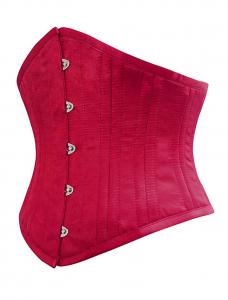 Serre taille corset satin vin rouge pointu authentique mtal lgant gothique 1