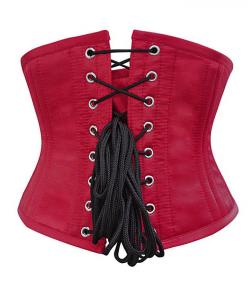 Serre taille corset satin vin rouge pointu authentique mtal lgant gothique 2