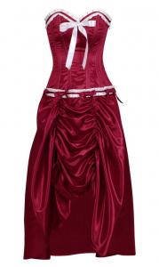 Robe corset satin bordeau rouge vin lgant burlesque vintage pinup 1