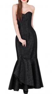 Longue robe corset brocart noire, tenue de soire lgante, gothique 2