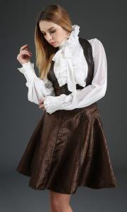 Jupe serre taille  bretelles robe marron ray steampunk navigateur 2