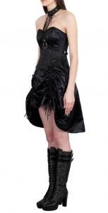 Robe corset satin noir avec harnais et pochette 247, gothique rock 2