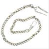 Pocket watch silver color metal chain, 34 cm, pocket chain or jeans