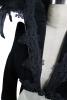 STEAMPUNK STORY ECT004 Black jacket tailcoat with embroidery trim and feathered collar, gothic aristocrat