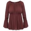 Elastic pleated brown top and...